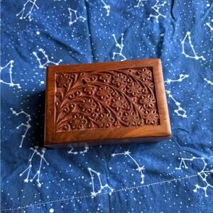 Beautiful Carved Wooden Pet Urn Medium Size